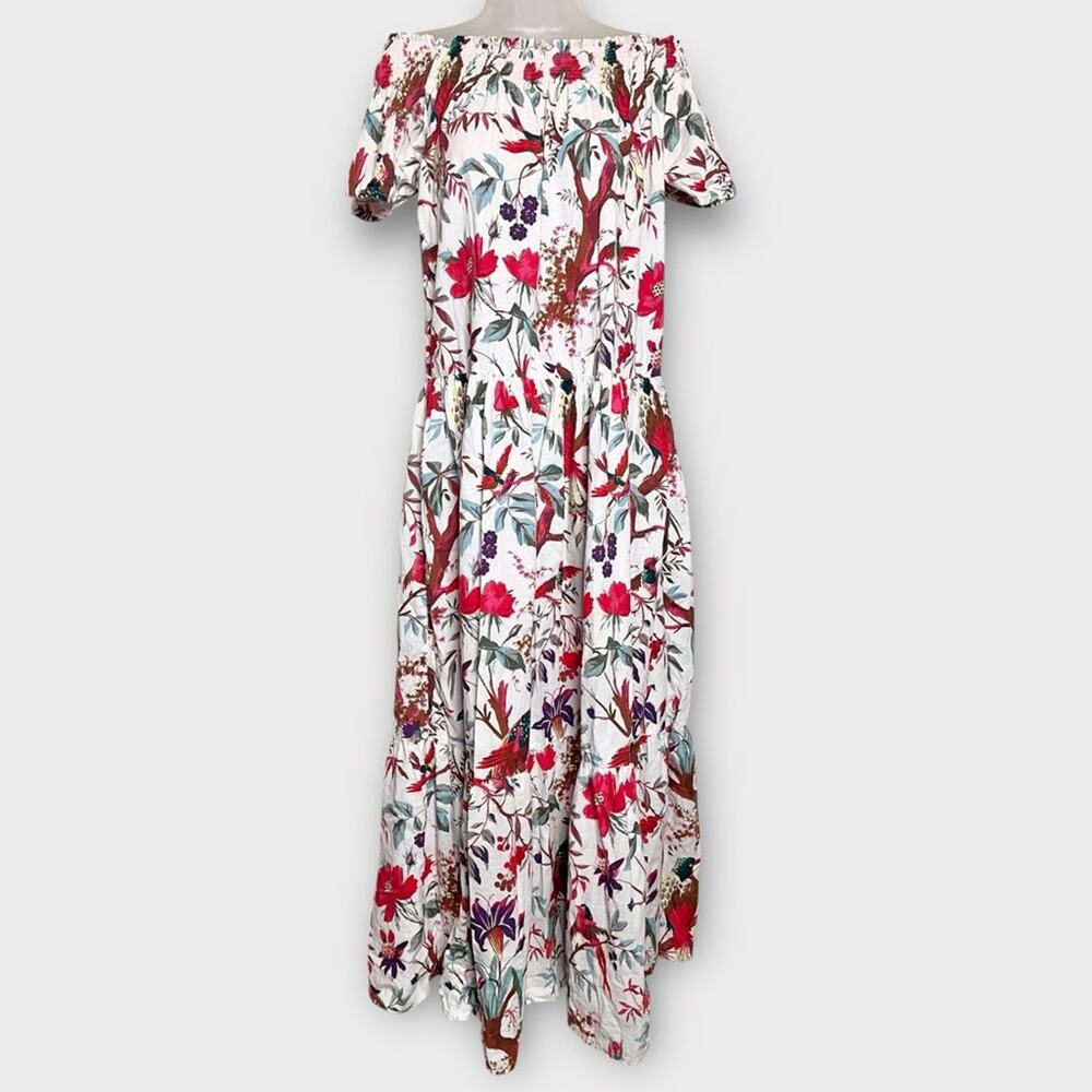 GUADALUPE Dress 100% Cotton Momposina Raven Floral Maxi Multicolor One Size - Picture 2 of 6